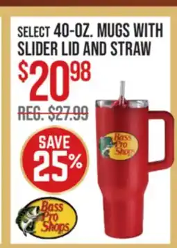 Cabela's SELECT 40-OZ. MUGS WITH SLIDER LID AND STRAW offer