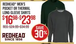 Cabela's REDHEAD MEN'S POCKET OR THERMAL LONG-SLEEVE SHIRTS offer