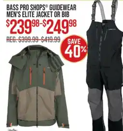 Cabela's BASS PRO SHOPS GUIDEWEAR MEN'S ELITE JACKET OR BIB offer