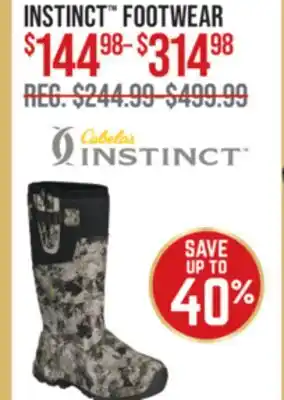 Cabela's INSTINCT FOOTWEAR offer