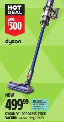 Canadian Tire DYSON V11 CORDLESS STICK VACUUM offer
