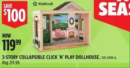 Canadian Tire KIDKRAFT 3-STORY COLLAPSIBLE CLICK 'N' PLAY DOLLHOUSE offer