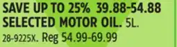 Canadian Tire SELECTED MOTOR OIL offer