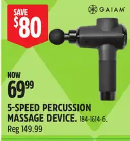 Canadian Tire Gaiam 5-SPEED PERCUSSION MASSAGE DEVICE offer