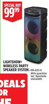 Canadian Tire LIGHTSHOW+ WIRELESS PARTY SPEAKER SYSTEM offer