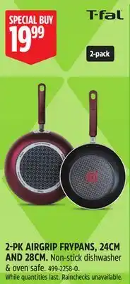 Canadian Tire T-FAL 2-PK AIRGRIP FRYPANS, 24CM AND 28CM offer