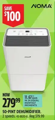 Canadian Tire NOMA 50-PINT DEHUMIDIFIER offer