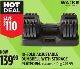 Canadian Tire WA:KE 10-50LB ADJUSTABLE DUMBBELL WITH STORAGE PLATFORM offer