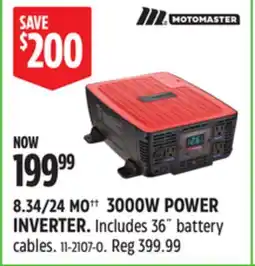 Canadian Tire MOTOMASTER 3000W POWER INVERTER offer