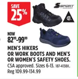 Canadian Tire SKECHERS MEN'S HIKERS OR WORK BOOTS AND MEN'S OR WOMEN'S SAFETY SHOES offer