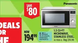 Canadian Tire PANASONIC 1.3 CU-FT MICROWAVE, STAINLESS STEEL offer