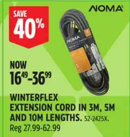 Canadian Tire NOMA WINTERFLEX EXTENSION CORD IN 3M, 5M AND 10M LENGTHS offer