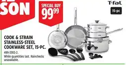 Canadian Tire T-Fal COOK & STRAIN STAINLESS-STEEL COOKWARE SET, 15-PC offer