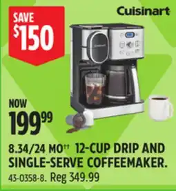Canadian Tire Cuisinart 12-CUP DRIP AND SINGLE-SERVE COFFEEMAKER offer