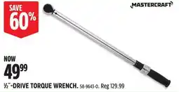 Canadian Tire MASTERCRAFT 1⁄2˝-DRIVE TORQUE WRENCH offer