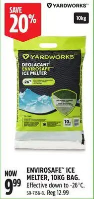 Canadian Tire Yardworks ENVIROSAFE ICE MELTER, 10KG BAG offer