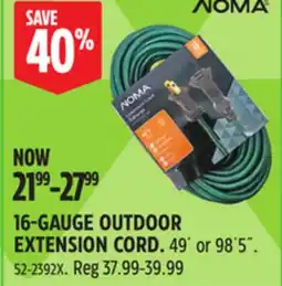 Canadian Tire NOMA 16-GAUGE OUTDOOR EXTENSION CORD offer