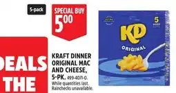 Canadian Tire KRAFT DINNER ORIGINAL MAC AND CHEESE, 5-PK offer