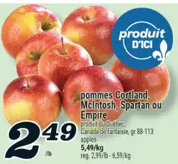 Marché Richelieu POMMES CORTLAND, MCINTOSH, SPARTAN OU EMPIRE | APPLES offer