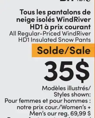 L'équipeur All Regular-Priced WindRiver HD1 Insulated Snow Pants offer