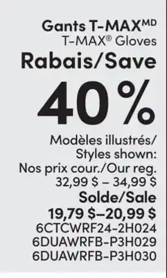 L'équipeur T-MAX Gloves offer