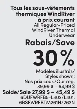 L'équipeur All Regular-Priced WindRiver Thermal Underwear offer