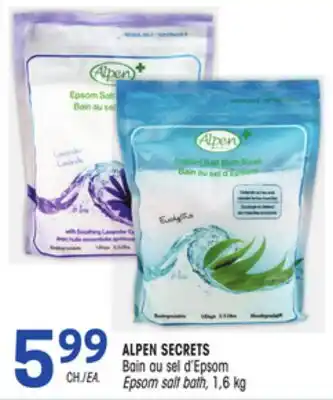 Uniprix ALPEN SECRETS Bain au sel d'Epsom/Epsom salt bath offer