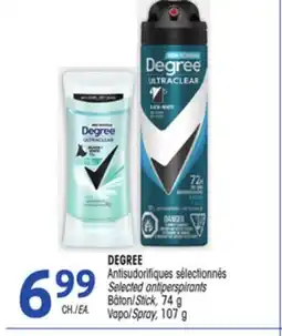 Uniprix DEGREE Antisudorifiques sélectionnés/ Selected antiperspirants, Bâton/Stick Vapo/Spray offer