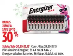 Canadian Tire Energizer Alkaline Batteries offer
