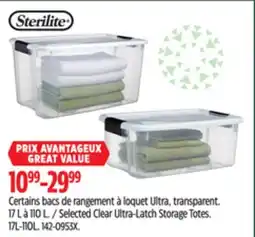 Canadian Tire STERILITE Selected Clear Ultra-Latch Storage Totes offer