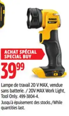 Canadian Tire Dewalt 20V MAX Work Light offer