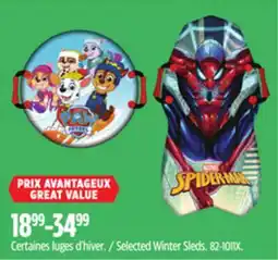 Canadian Tire Booster Selected Winter Sleds offer