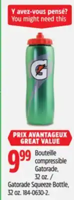 Canadian Tire Gatorade Squeeze Bottle, 32oz offer