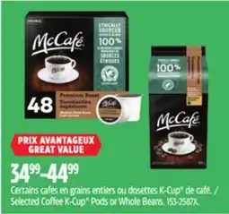 Canadian Tire McCafe Selected Coffee K-Cup Pods or Whole Beans offer