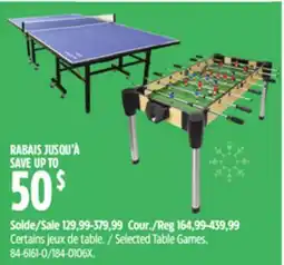 Canadian Tire Selected Table Games offer