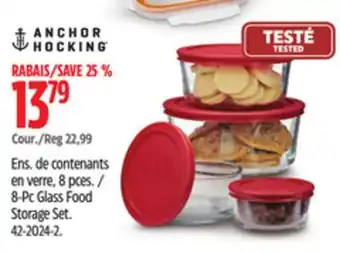 Canadian Tire Anchor Hocking 8-Pc Glass Food Storage Set offer