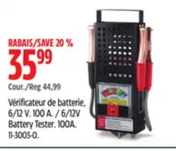 Canadian Tire 6/12V Battery Tester offer