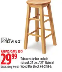 Canadian Tire For Living 24˝ Natural Wood Bar Stool offer