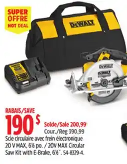 Canadian Tire Dewalt 20V MAX Circular Saw Kit with E-Brake, 61⁄2˝ offer