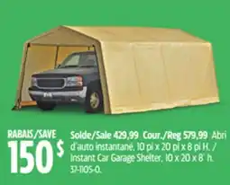 Canadian Tire Instant Car Garage Shelter offer