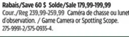 Canadian Tire Celestron Game Camera or Spotting Scope offer