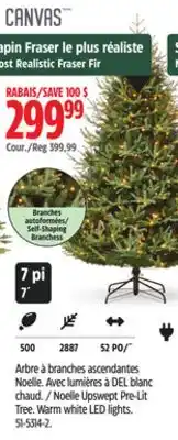 Canadian Tire Canvas Noelle Upswept Pre-Lit Tree. Warm white LED lights offer