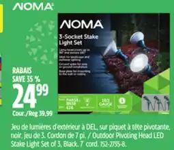 Canadian Tire NOMA Outdoor Pivoting Head LED Stake Light Set of 3 offer