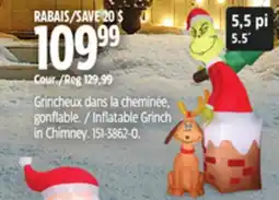 Canadian Tire Gemmy Inflatable Grinch in Chimney offer