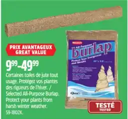 Canadian Tire Quest Selected All-Purpose Burlap offer