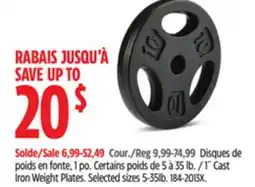 Canadian Tire 1˝ Cast Iron Weight Plates offer