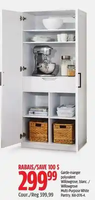 Canadian Tire CANVAS Willowgrove Multi-Purpose White Pantry offer