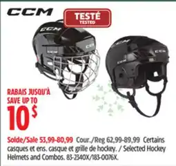 Canadian Tire Bauer Selected Hockey Helmets and Combos offer