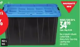 Canadian Tire Mastercraft Heavy-Duty, Easy-Grip Latching Tote offer