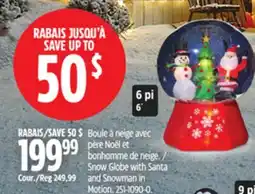 Canadian Tire Gemmy Airblown Snow Globe with Santa and Snowman in Motion offer